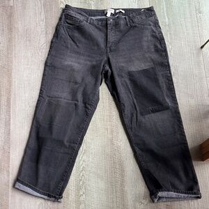 LOGO by Lori Goldstein Gray Boyfriend Jeans